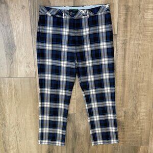 Tommy Hilfiger Golf Pants Mens 36x32 Blue Plaid Loud Preppy Wool Blend Trousers